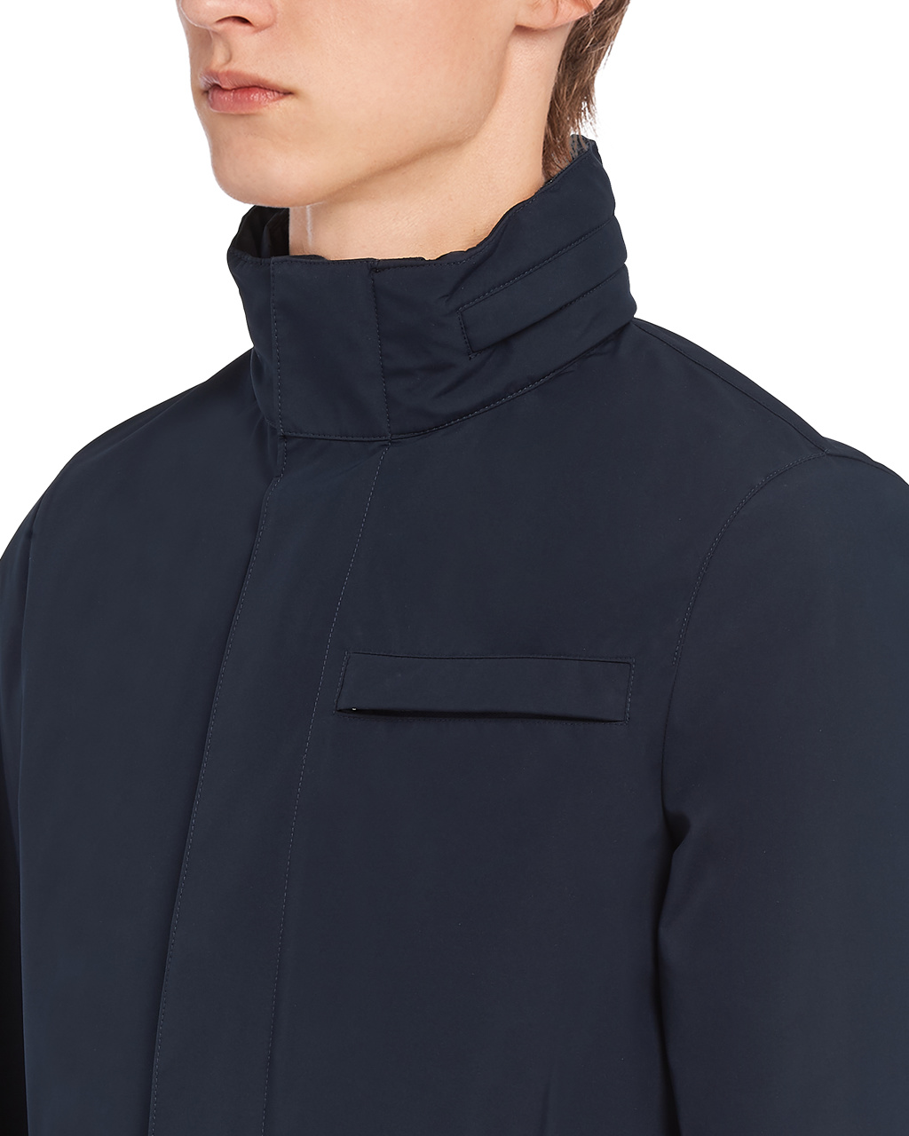 Prada Technical Fabric Blouson Jacket Marineblå | 018-FCBIVE