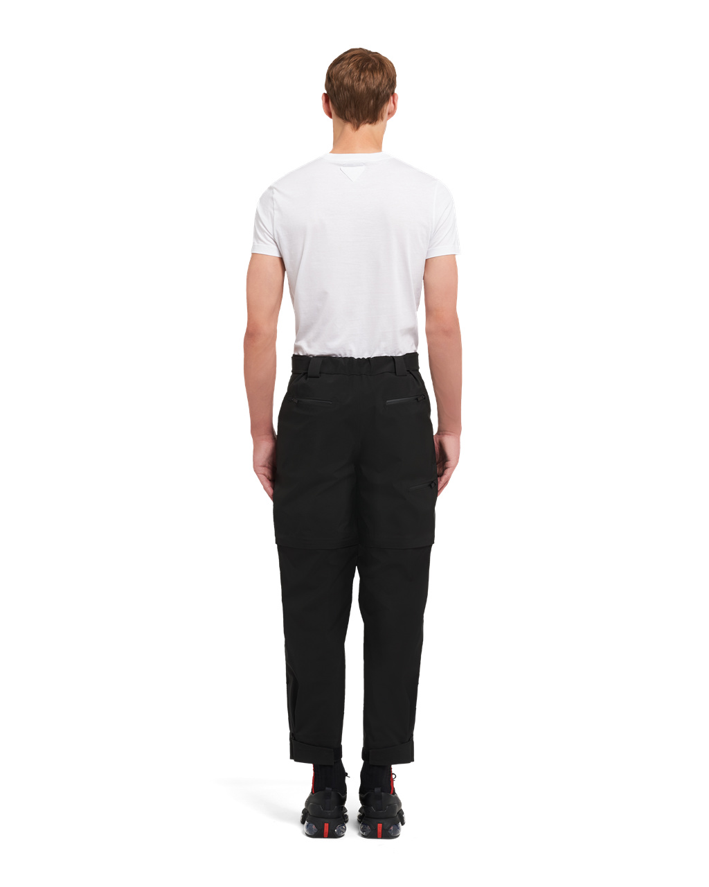 Prada Technical Fabric Brede-leg Pants Svarte | 205-SUOXLM