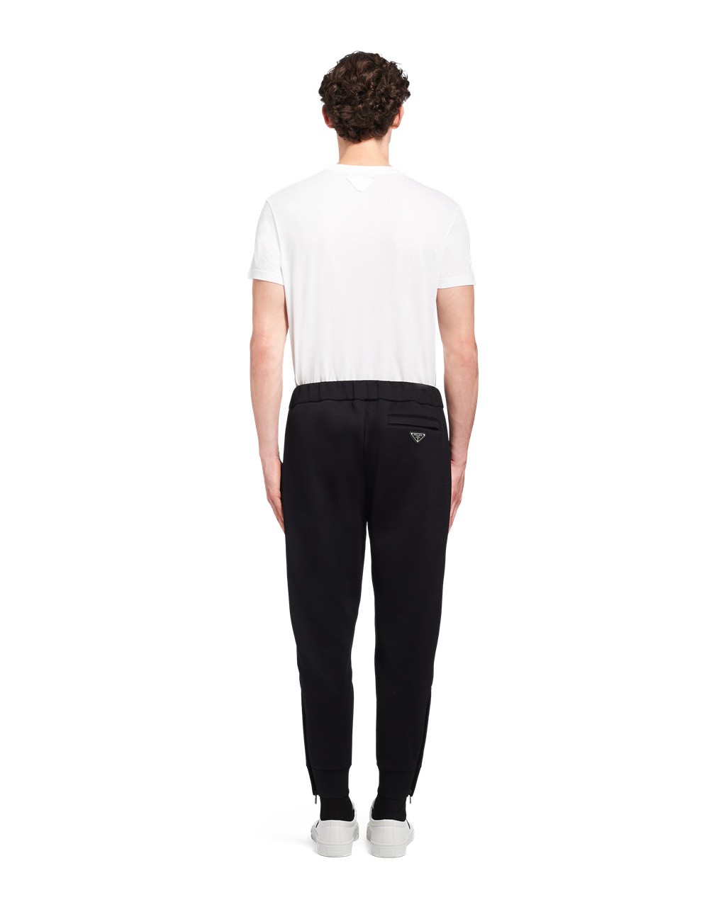 Prada Technical Fleece Trousers With Nylon Details Svarte Svarte | 214-DEUIJH