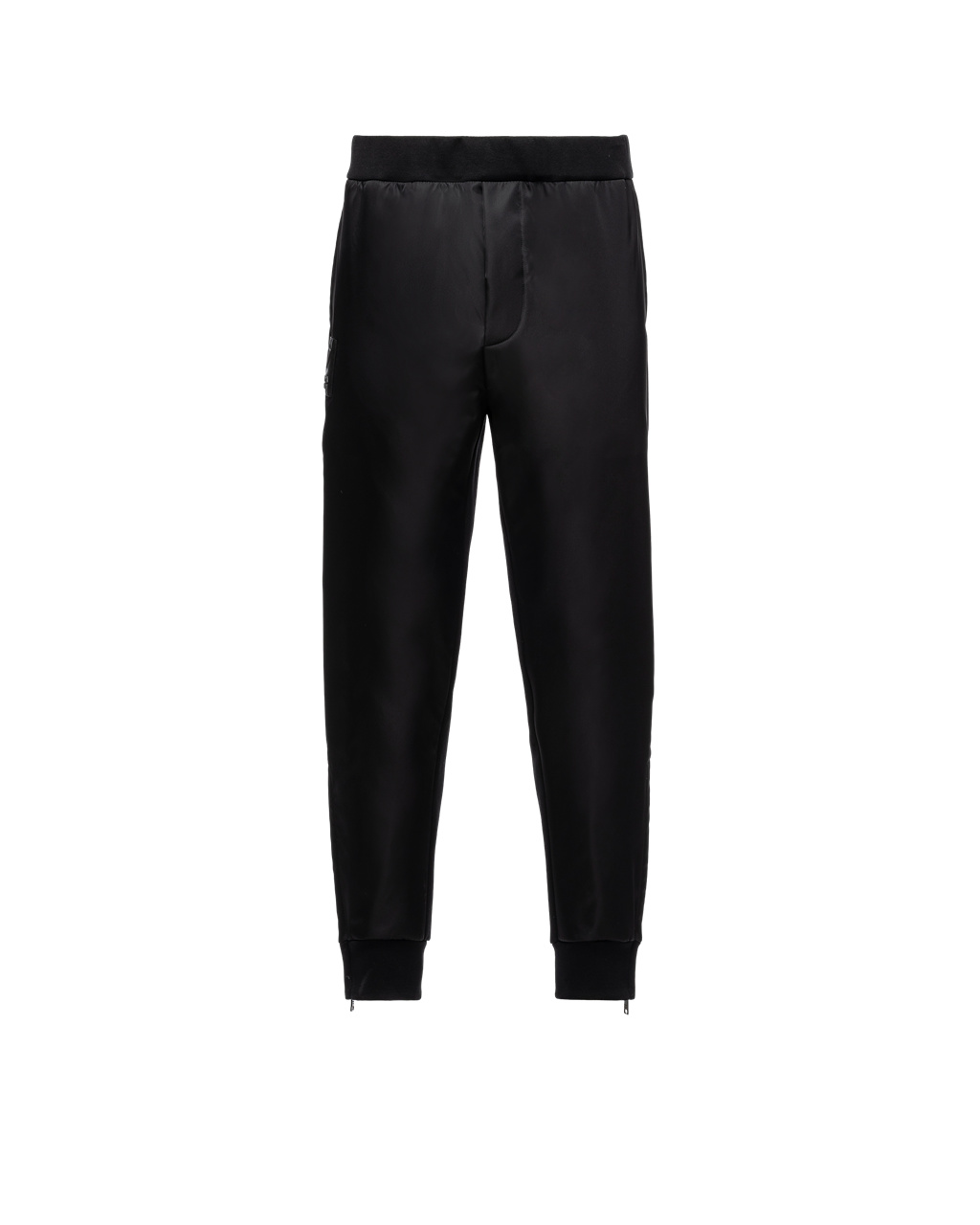 Prada Technical Fleece Trousers With Nylon Details Svarte Svarte | 214-DEUIJH