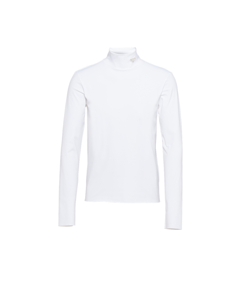 Prada Technical Jersey Mock Turtleneck Hvite | UXBSZK398