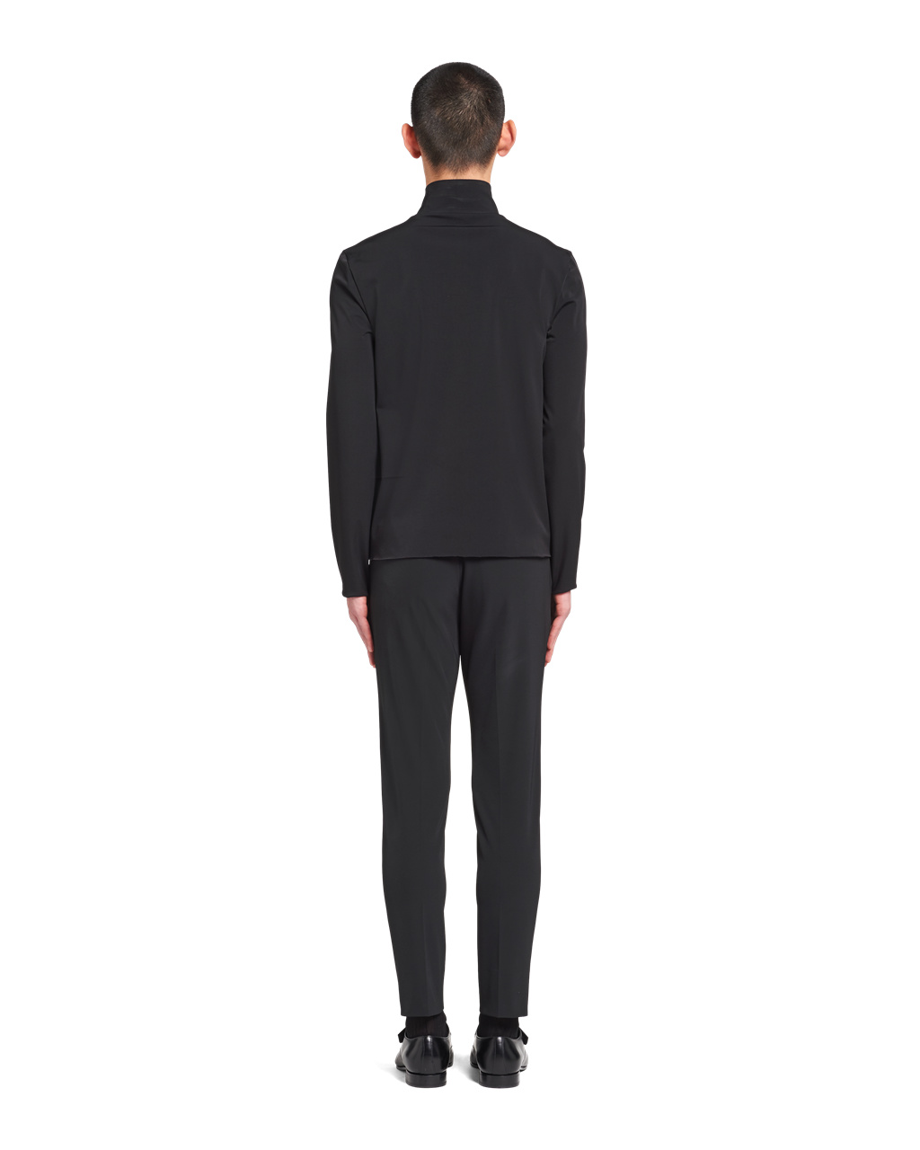 Prada Technical Jersey Mock Turtleneck Svarte | EDLVYT035