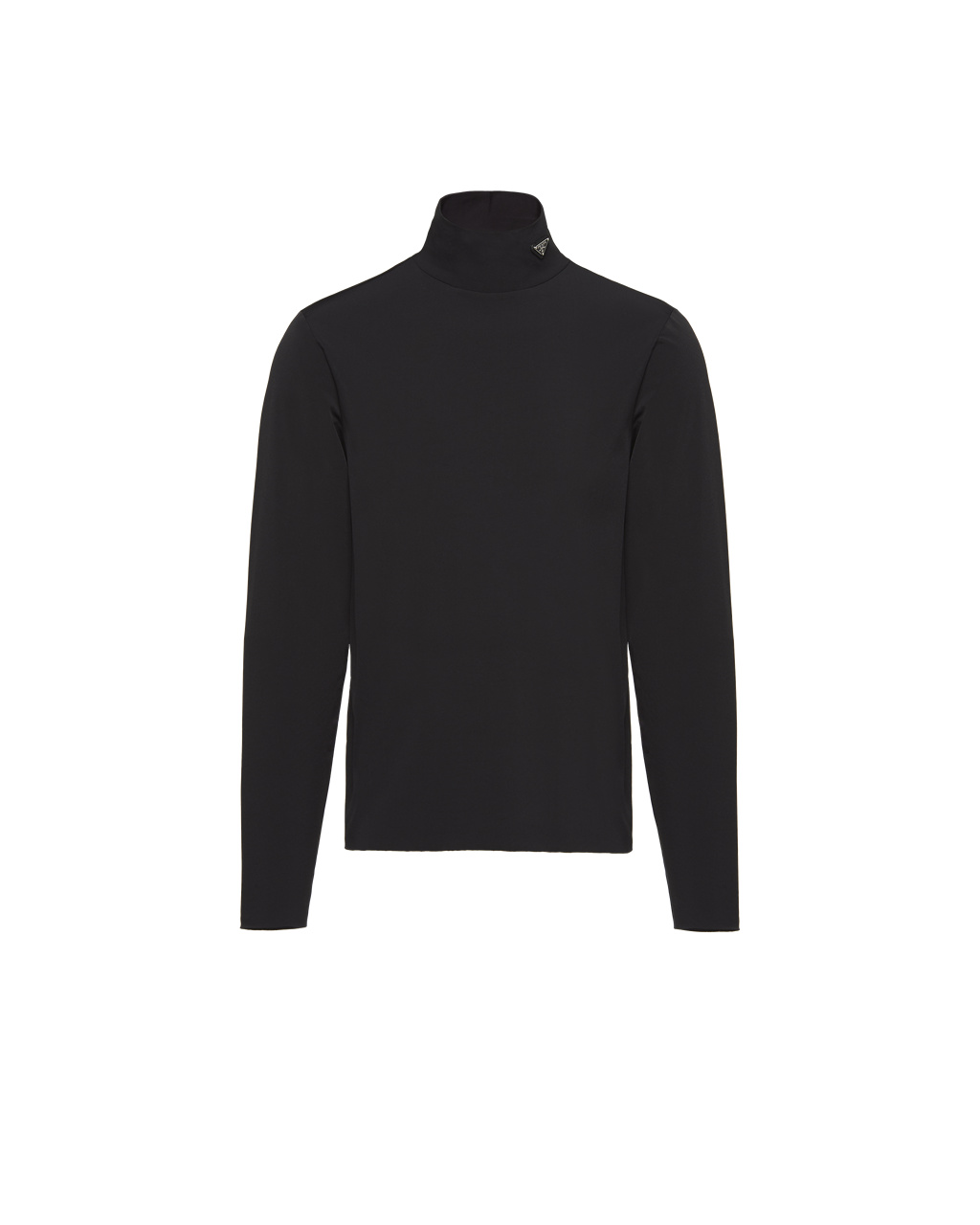 Prada Technical Jersey Mock Turtleneck Svarte | EDLVYT035