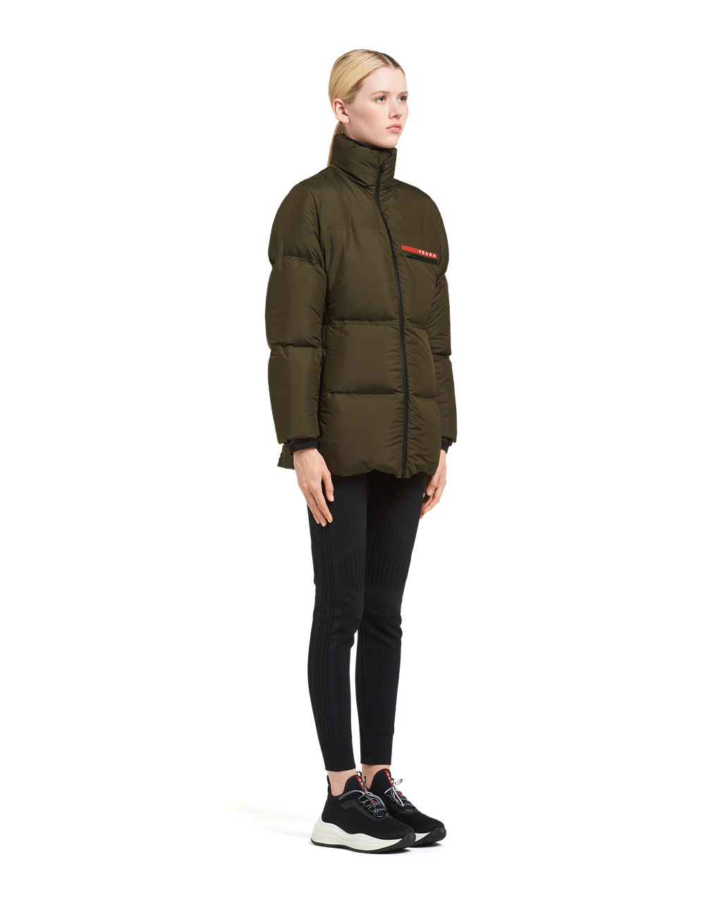 Prada Technical Nylon Puffer Jacket Grønn | 021-WZSDJU