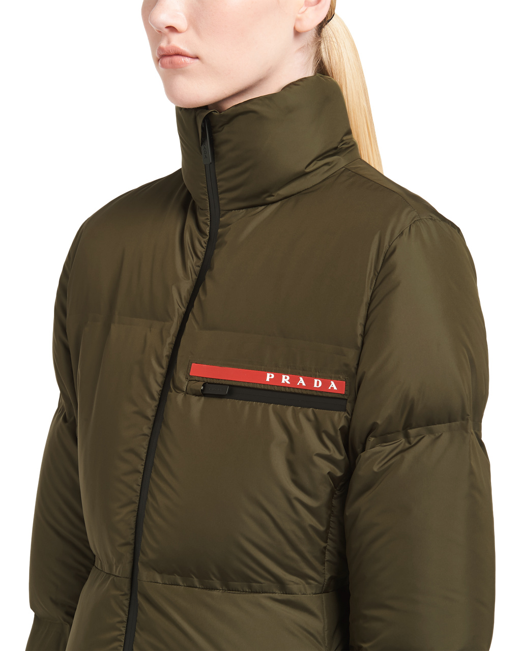 Prada Technical Nylon Puffer Jacket Grønn | 021-WZSDJU