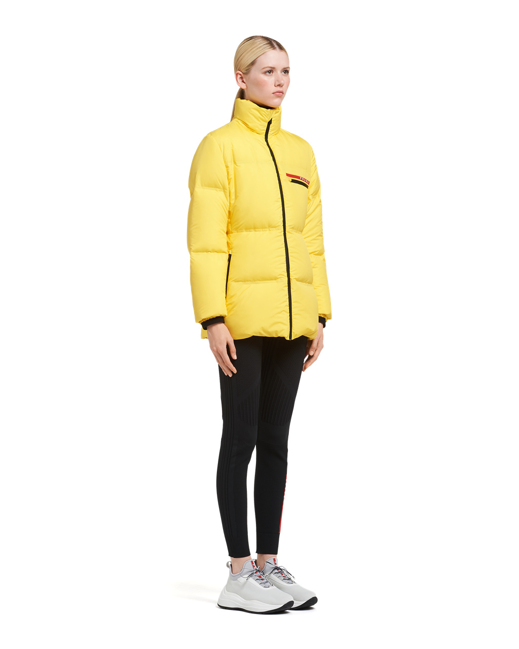 Prada Technical Nylon Puffer Jacket Gul | 073-UKGPYH