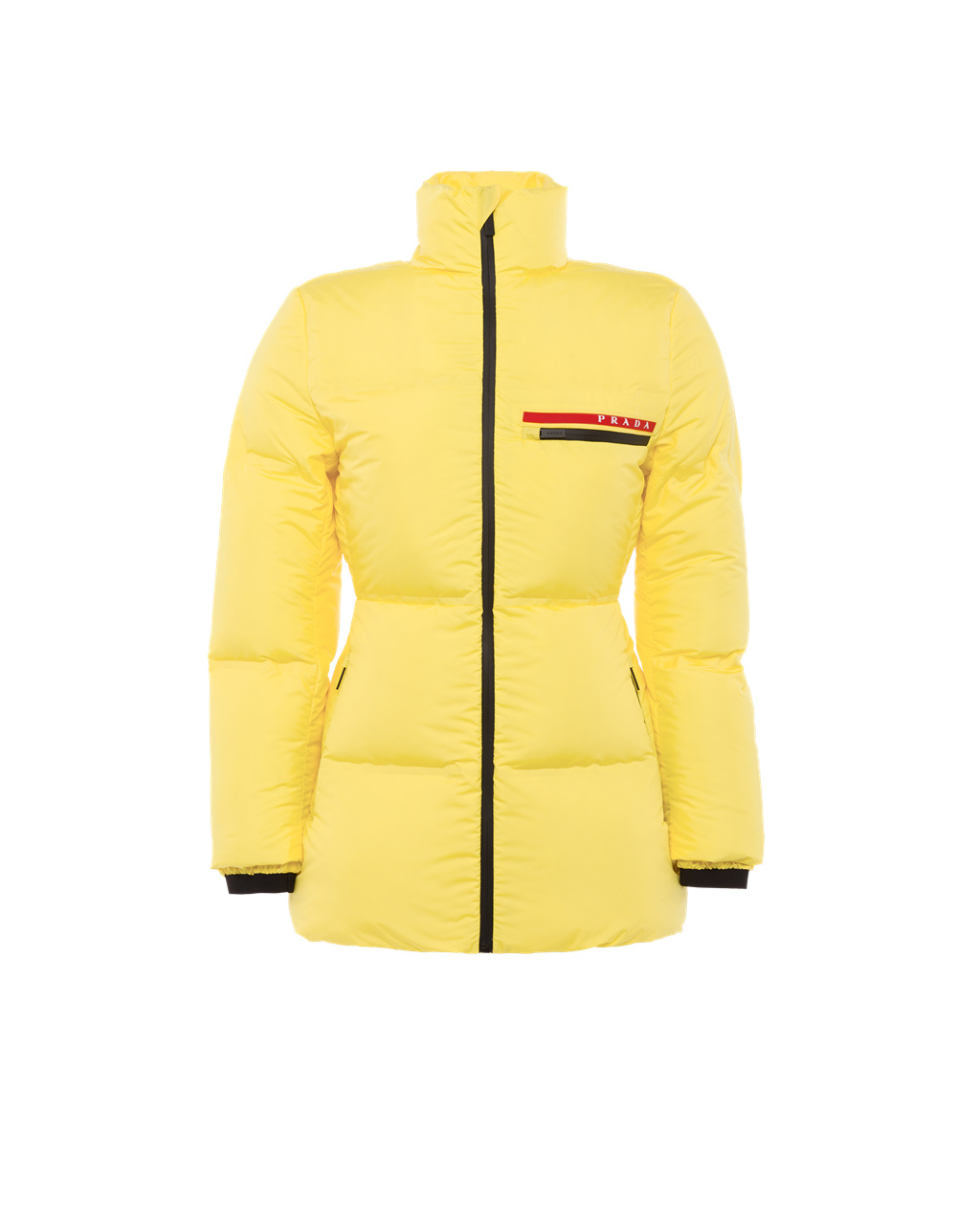 Prada Technical Nylon Puffer Jacket Gul | 073-UKGPYH