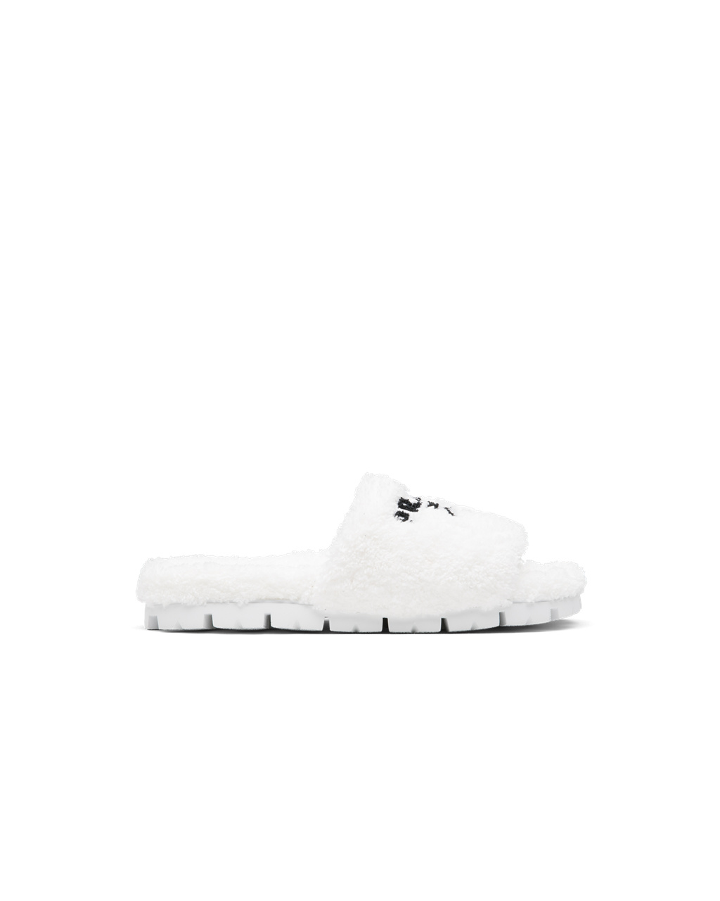 Prada Terry Cloth Slides Hvite Svarte | 260-FJIAMS