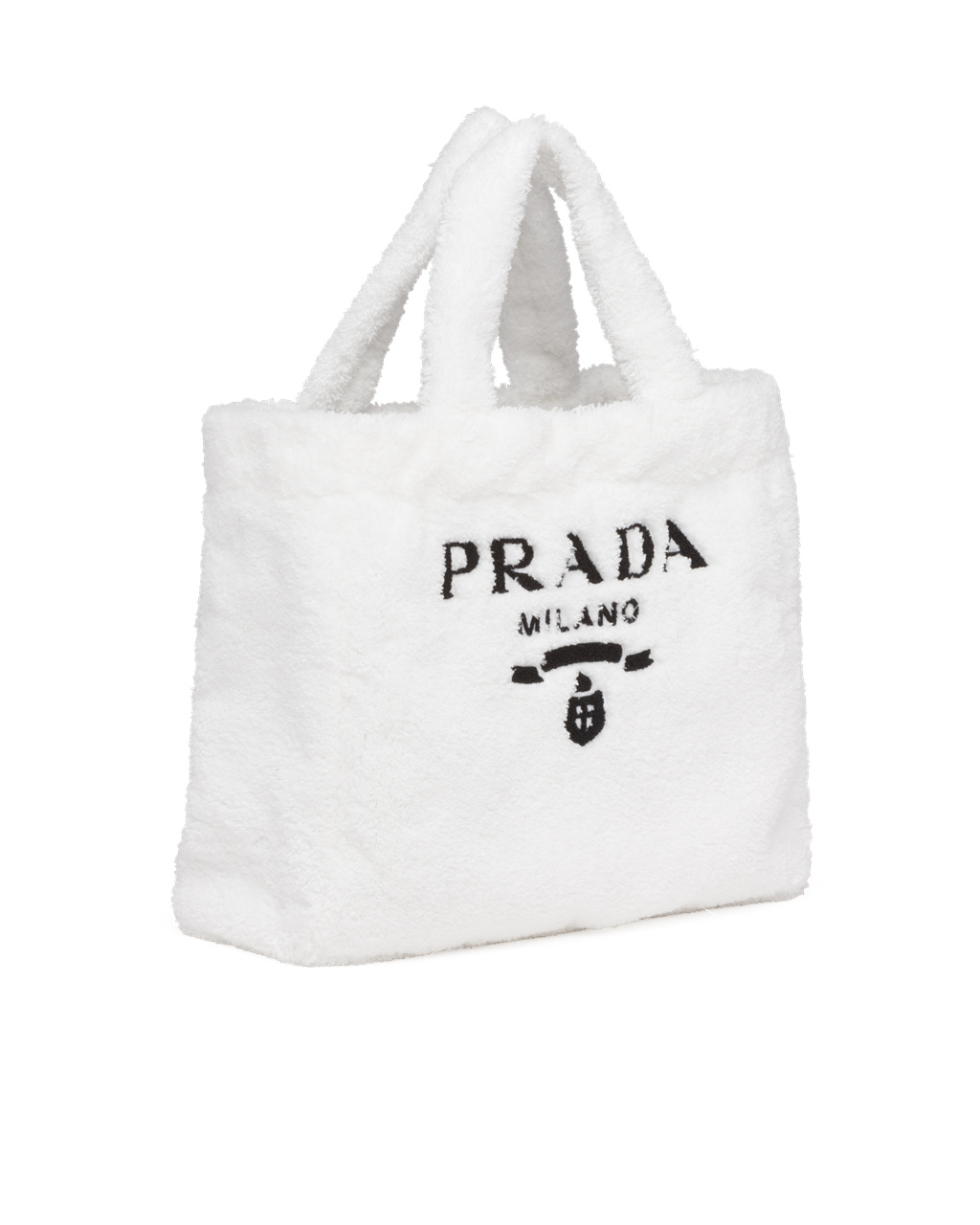 Prada Terry Tote Bag Hvite Svarte | FZAYDV016