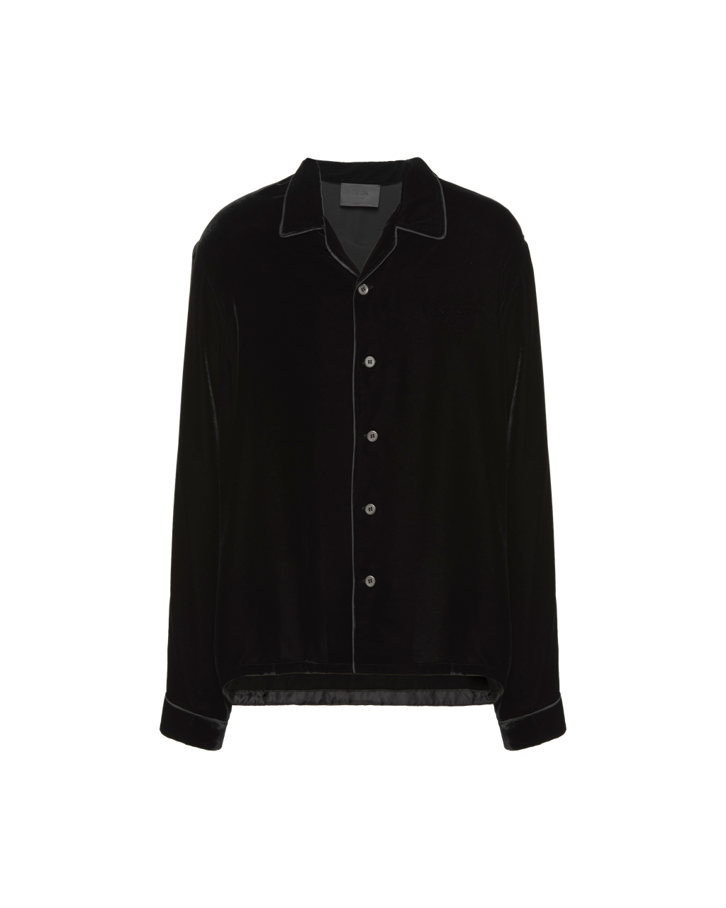 Prada Velvet Shirt Svarte | 305-DIFKQU