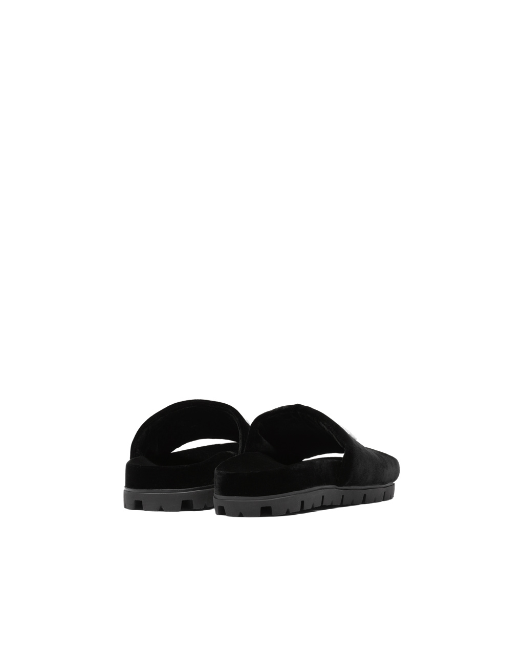 Prada Velvet Slides Svarte | 594-UBFNOS