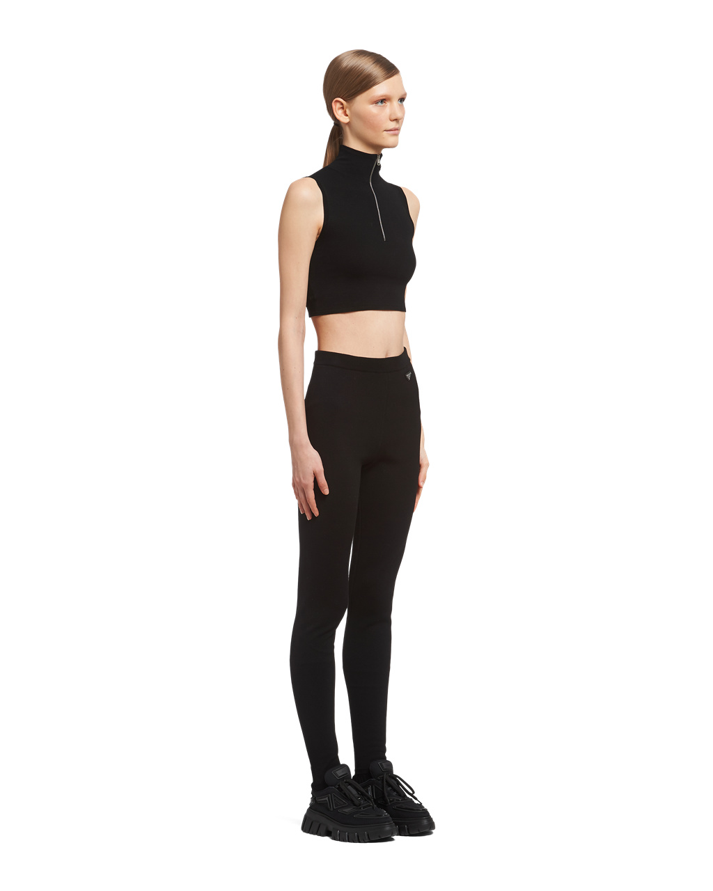 Prada Viscose And Wool Leggings Svarte | 036-JXHYWK