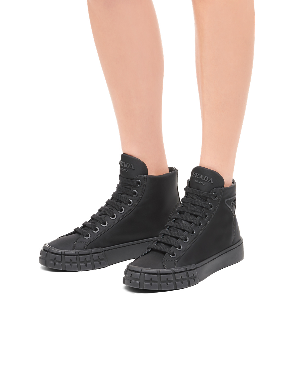 Prada Wheel Re-nylon Gabardine Sneakers Svarte | EWZPBK830