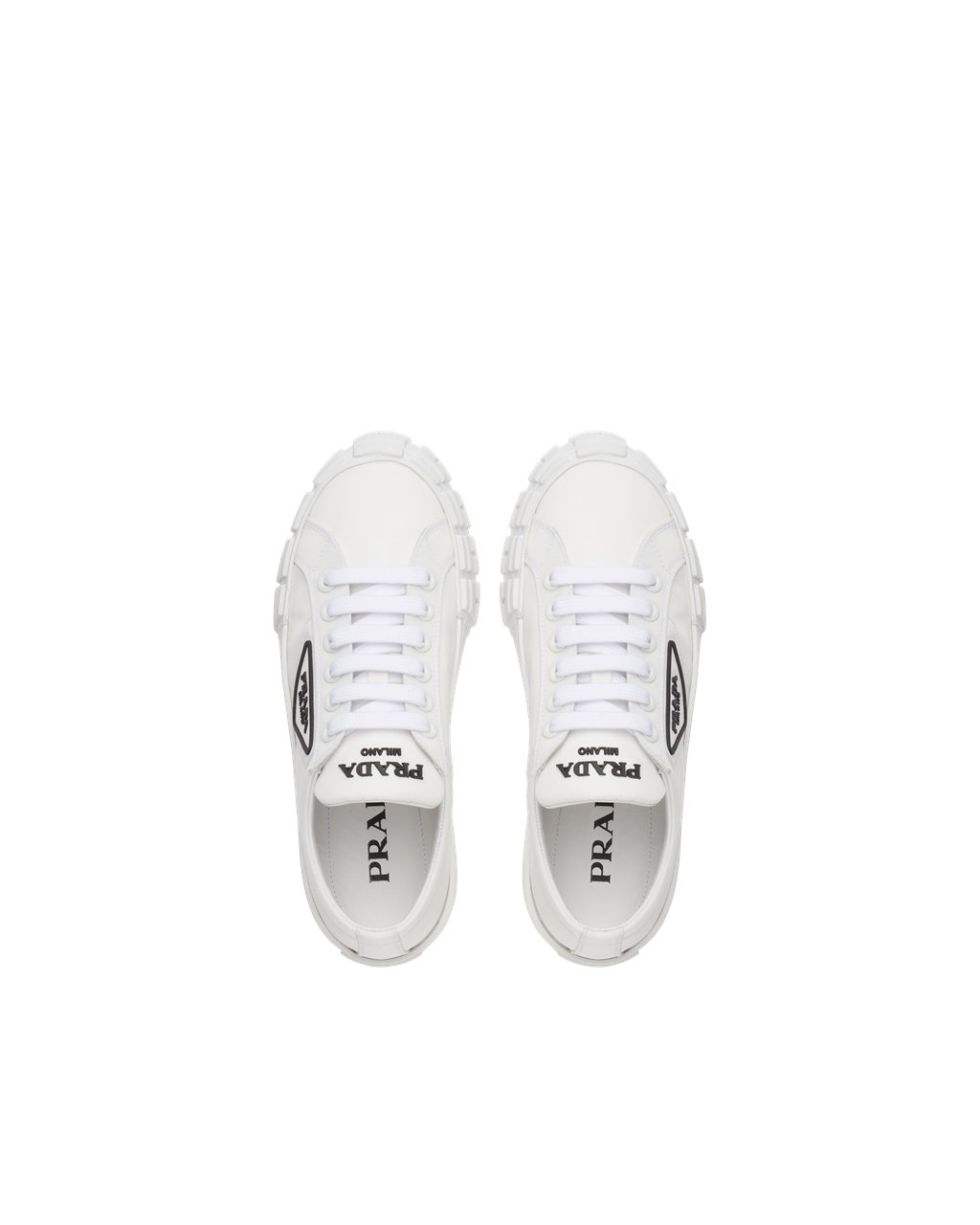 Prada Wheel Re-nylon Gabardine Sneakers Hvite | IKPSGQ293