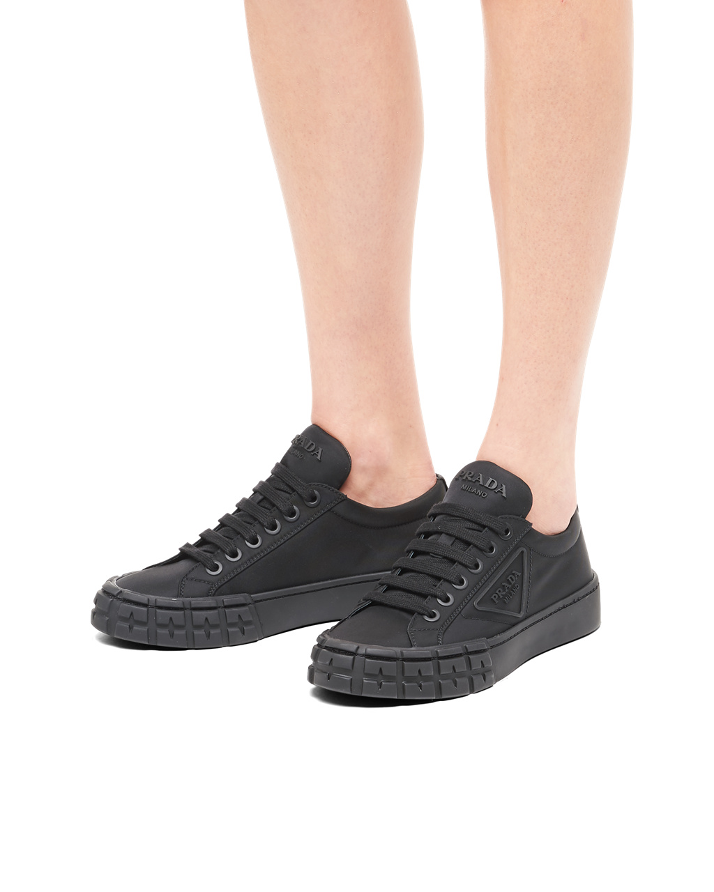 Prada Wheel Re-nylon Gabardine Sneakers Svarte | PTXOJK547