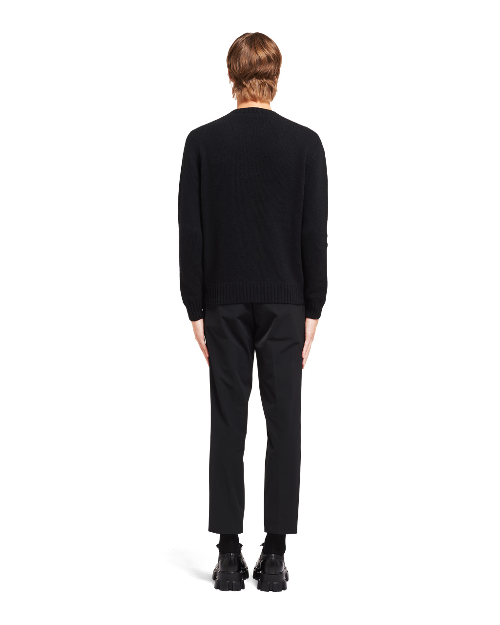 Prada Wool And Cashmere Crew-neck Genser Svarte | JICPUW037