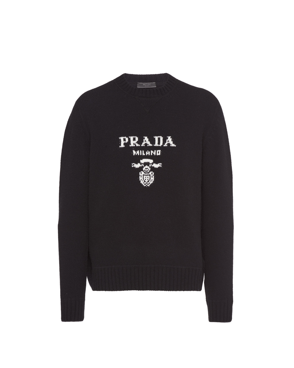 Prada Wool And Cashmere Crew-neck Genser Svarte | JICPUW037