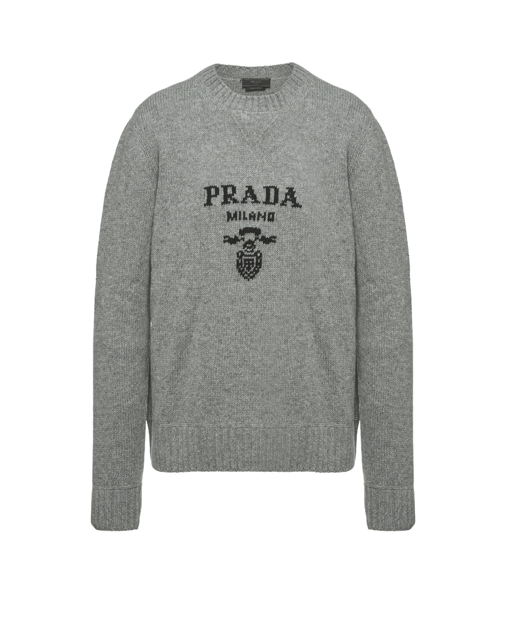 Prada Wool And Cashmere Crew-neck Genser Grå | TQMKCW752