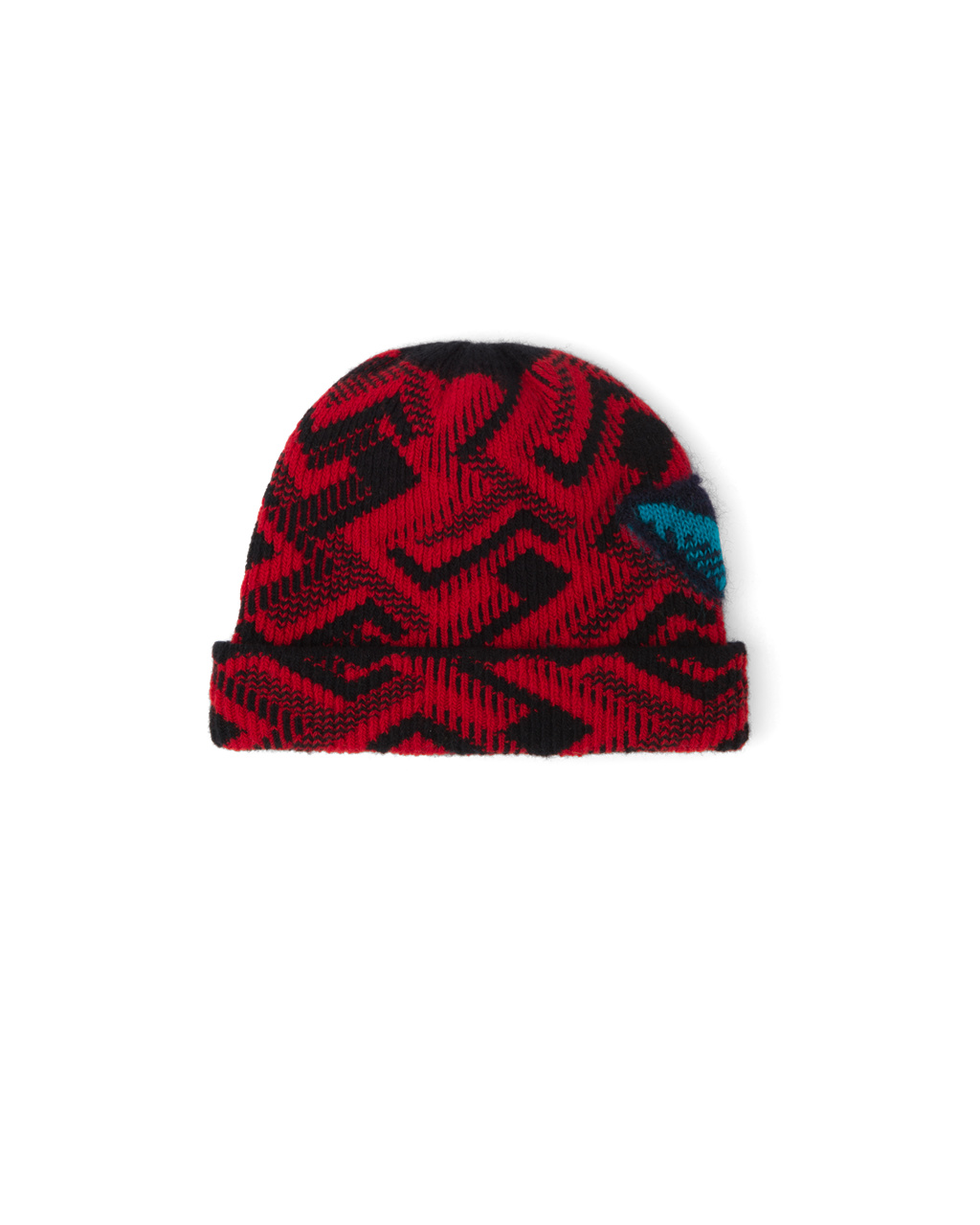 Prada Wool And Cashmere Jacquard Beanie Svarte Rød | 431-FKLTWQ