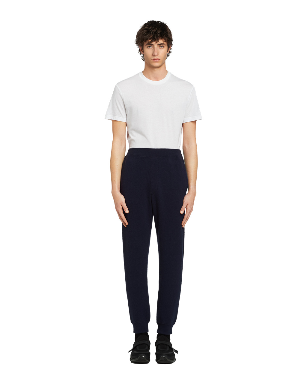 Prada Wool And Cashmere Jogging Pants Marineblå | 401-ETMJDV