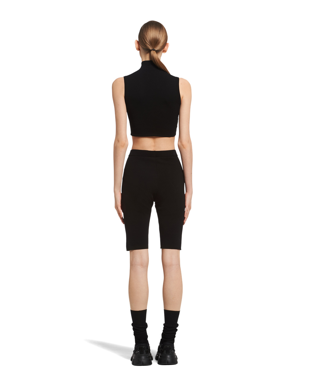 Prada Wool And Viscose Turtleneck Crop Top Svarte | JBKUAC851