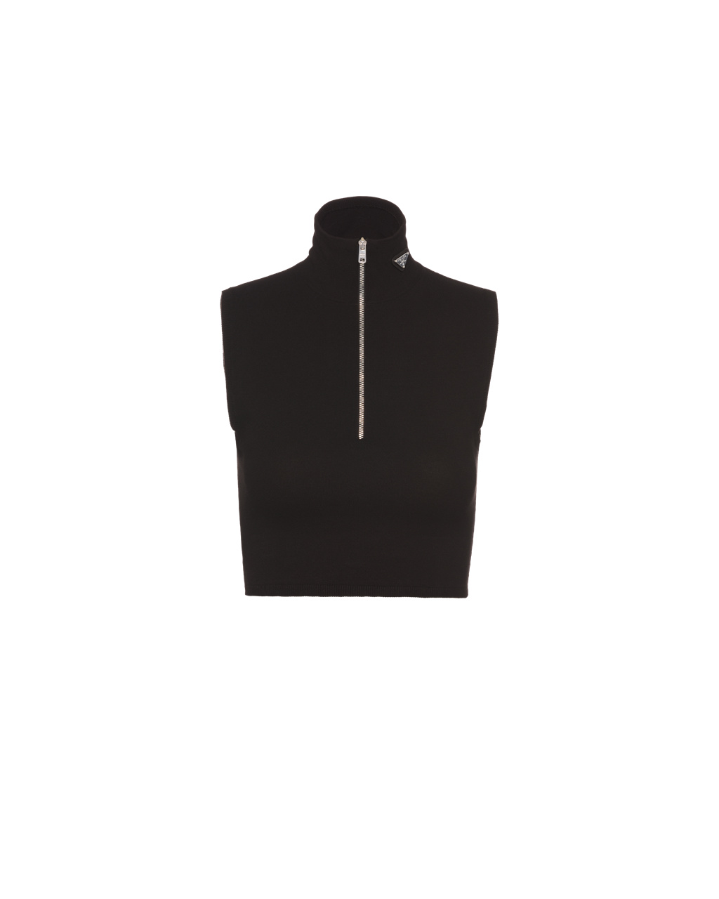 Prada Wool And Viscose Turtleneck Crop Top Svarte | JBKUAC851