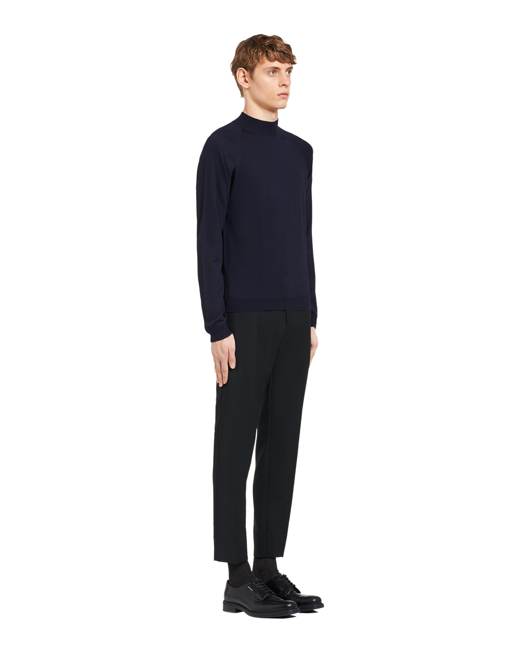 Prada Worsted Wool Turtleneck Genser Marineblå | AJRPIS769