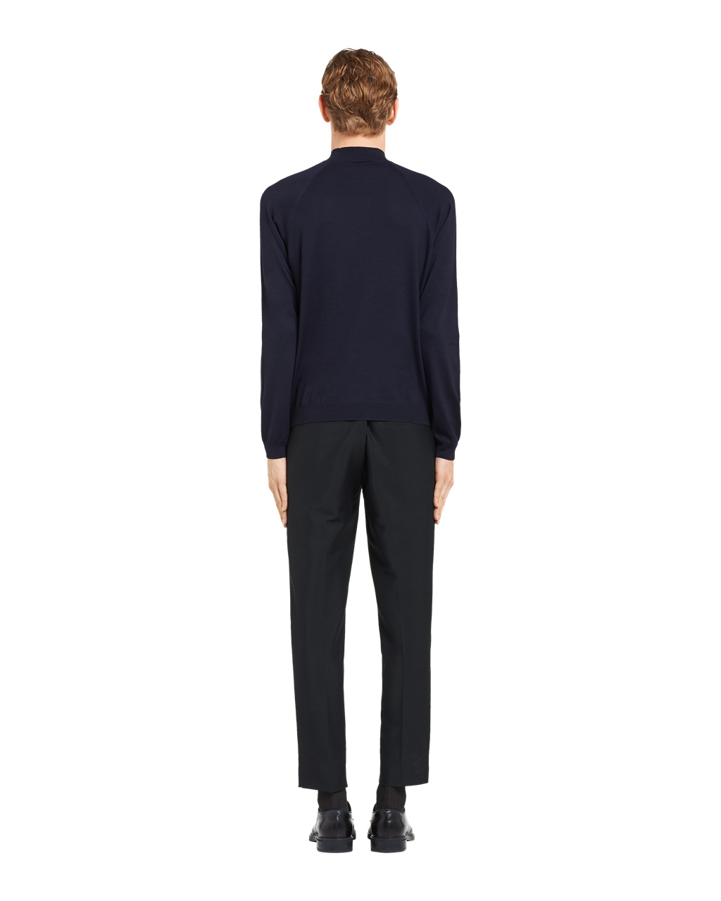 Prada Worsted Wool Turtleneck Genser Marineblå | AJRPIS769