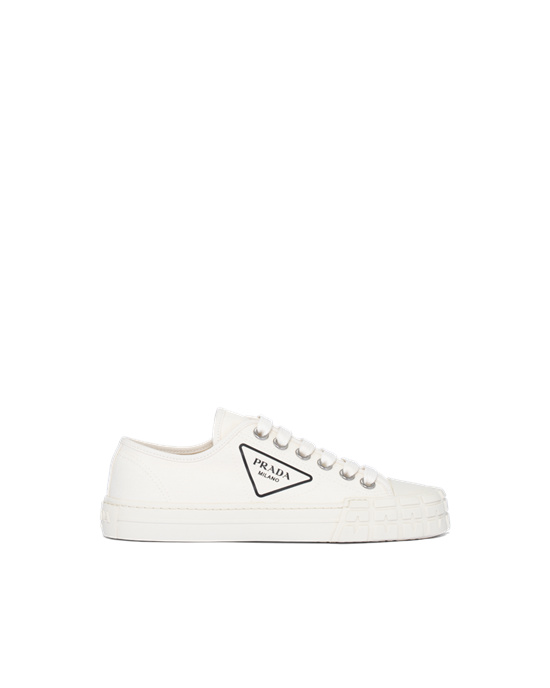 Prada Bomull Canvas Sneakers Ivory | OESCWY043