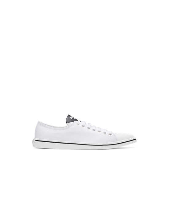 Prada Bomull Gabardine Pointy Sneakers Hvite | QRAEUB409