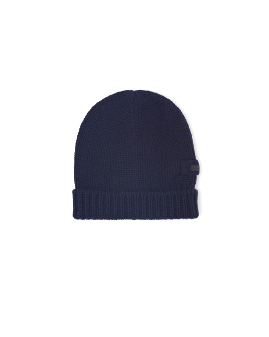 Prada Cashmere Beanie Marineblå | 549-CXYIPT