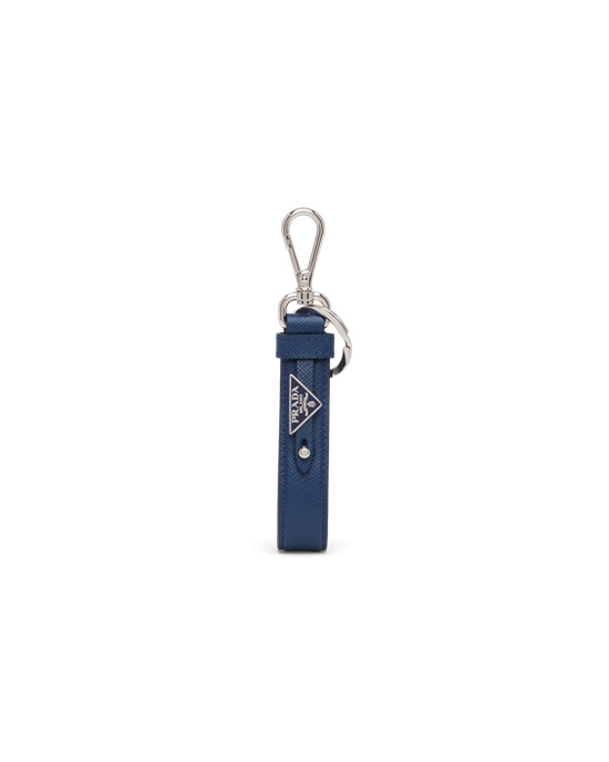 Prada Customized Saffiano Lær Keychain Bluette | 839-EIDMWP