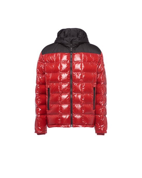 Prada Hette Nylon Down Jacket Rød | 237-FTLHGB