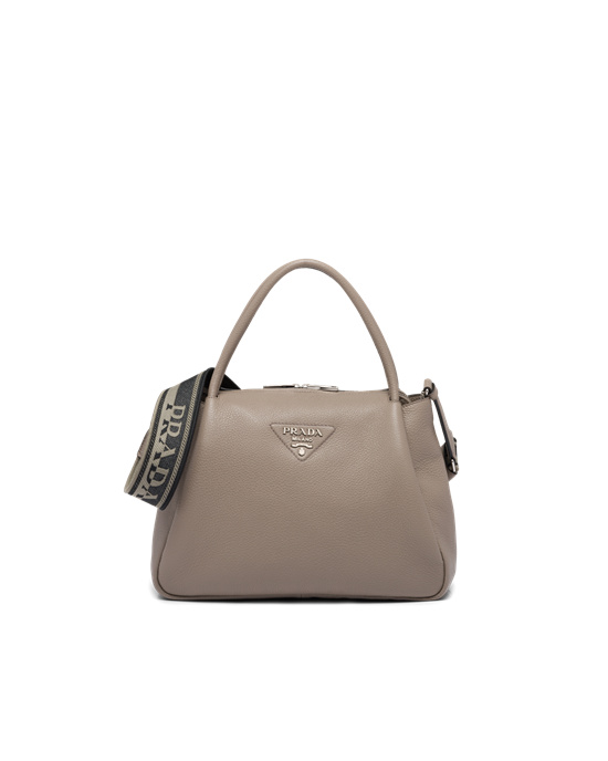 Prada Large Lær Handbag Clay Gray | 348-APETOJ