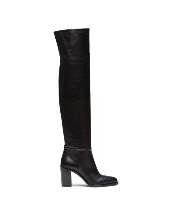 Prada Lær Boots Svarte | 647-MWOPGA