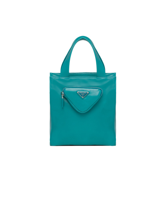 Prada Nappa Lær Tote Bag Påfugl Blå | XNBYUZ531