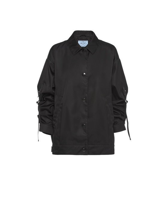 Prada Nylon Gabardine Blouson Jacket Svarte | 617-OZXMND