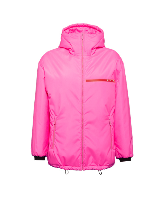 Prada Padded Technical Fabric Hette Jacket Rosa | 463-YBJPXD