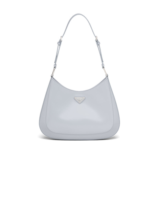 Prada Prada Cleo Brushed Lær Shoulder Bag Blå | 013-GQHZCV