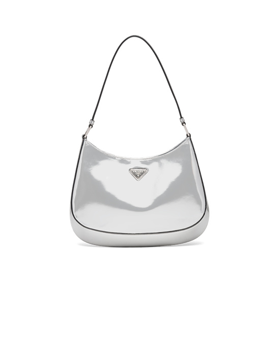 Prada Prada Cleo Brushed Lær Shoulder Bag Sølv | 195-ELJTAV