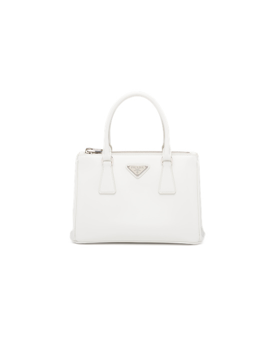 Prada Prada Galleria Brushed Lær Small Bag Hvite | GAZJOB620