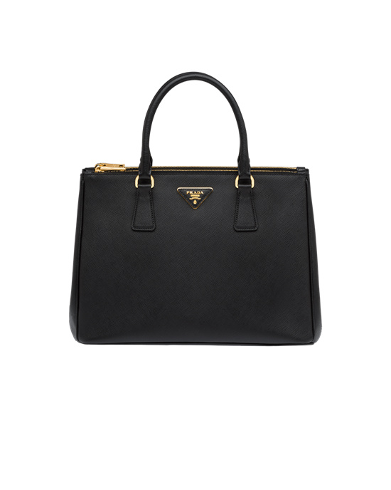 Prada Prada Galleria Saffiano Lær Large Bag Svarte | PYSLHV402