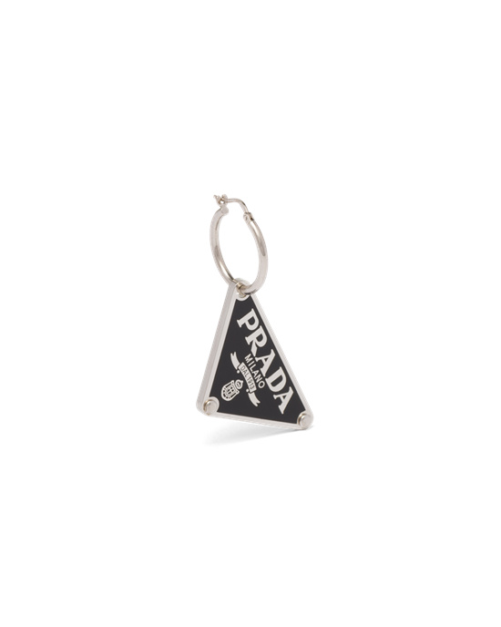 Prada Prada Symbole Pendant Right Earring Svarte | UIASRN492