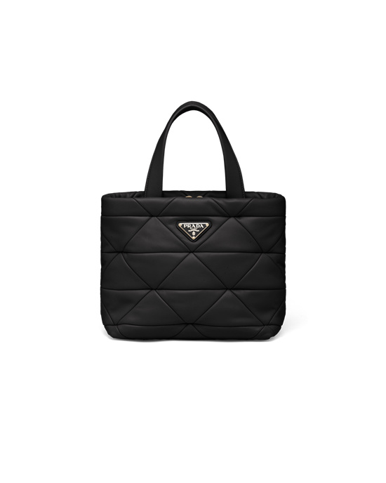 Prada Prada System Nappa Lær Patchwork Tote Svarte | JOHSRW457