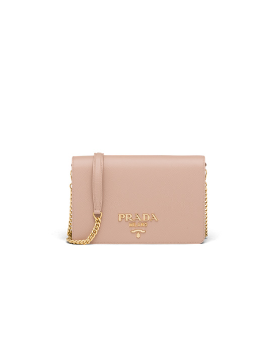 Prada Saffiano Lær Mini Bag Rosa | 845-HVMZXG