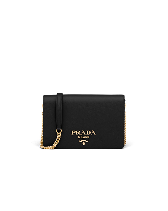 Prada Saffiano Lær Mini Bag Svarte | 102-RMNVZE