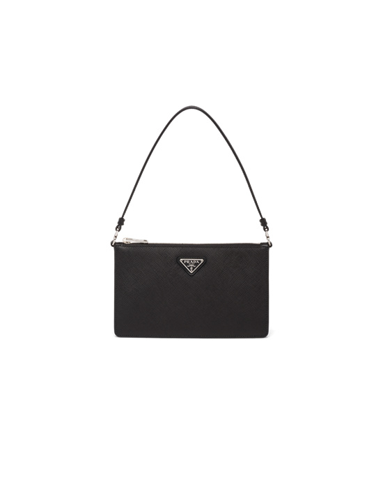 Prada Saffiano Lær Mini Bag Svarte | 701-PEAKBF