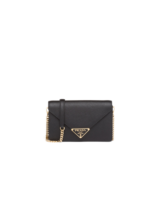 Prada Saffiano Lær Shoulder Bag Svarte | 478-ZDCGRX