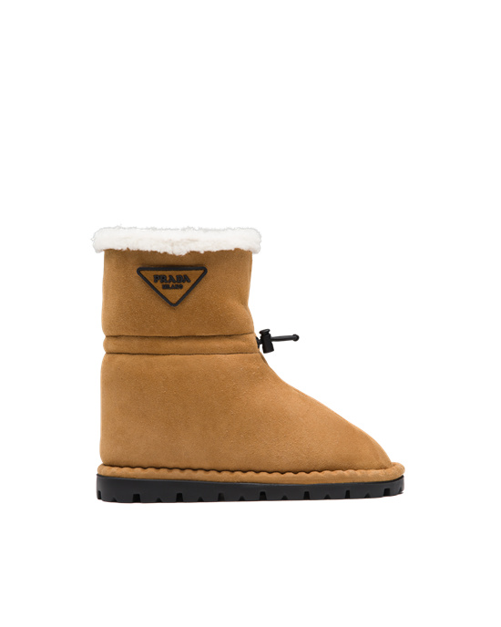 Prada Shearling Booties Cognac | 509-MSGRIZ