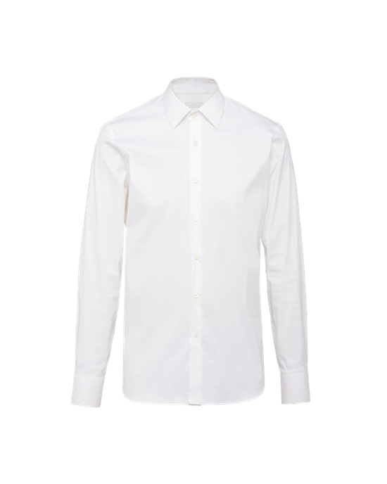 Prada Stretch Poplin Shirt Hvite | 386-XLDSQY